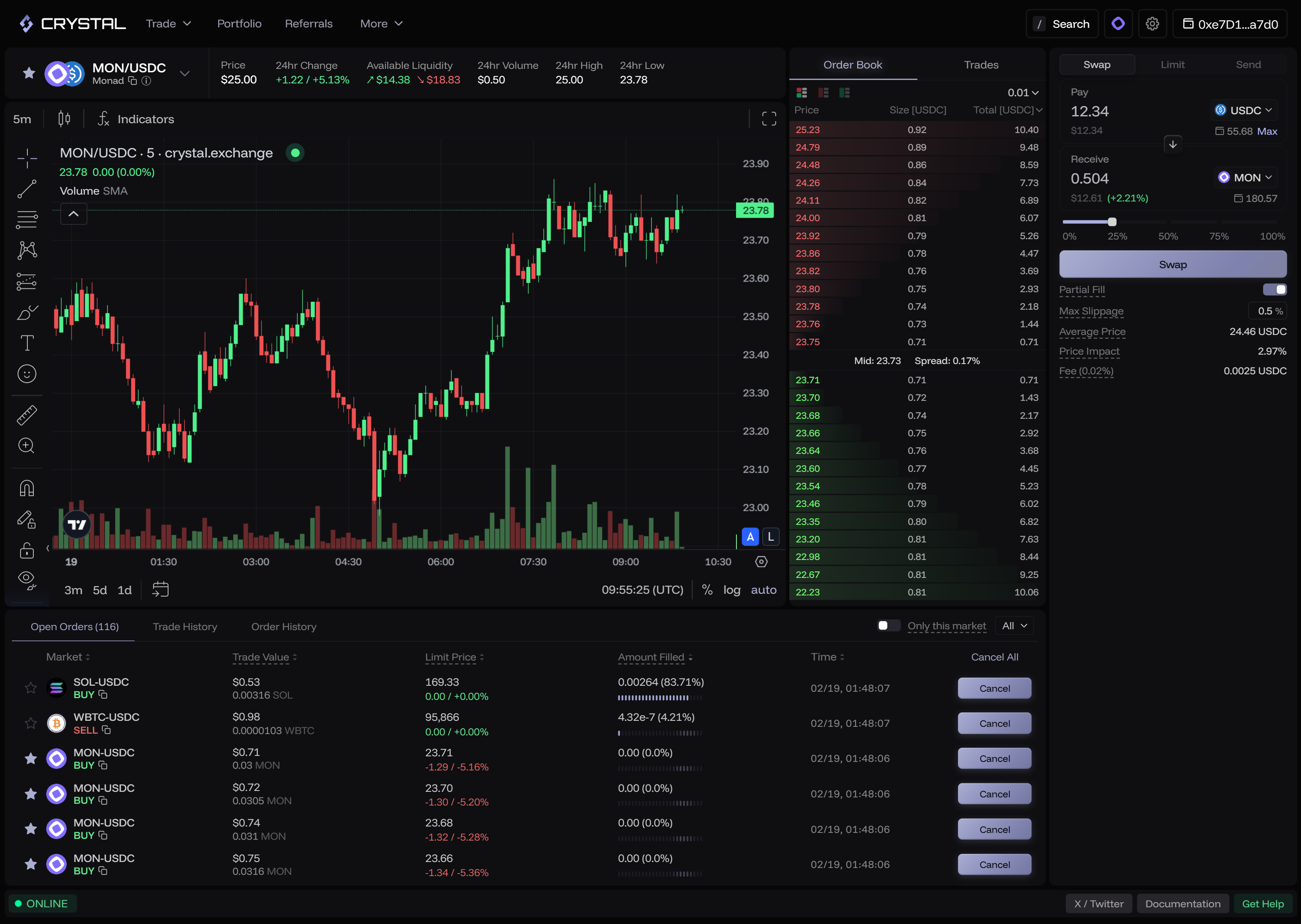 Crystal Exchange is a Monad DEX aggregator and the best Monad trading terminal for Monad memecoins and other Monad tokens.